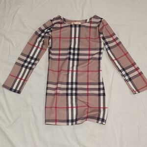 Plaid Long Sleeve Dress